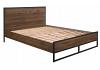 4ft6 Double Housten Walnut Wood Effect and Black Metal Bed Frame 3